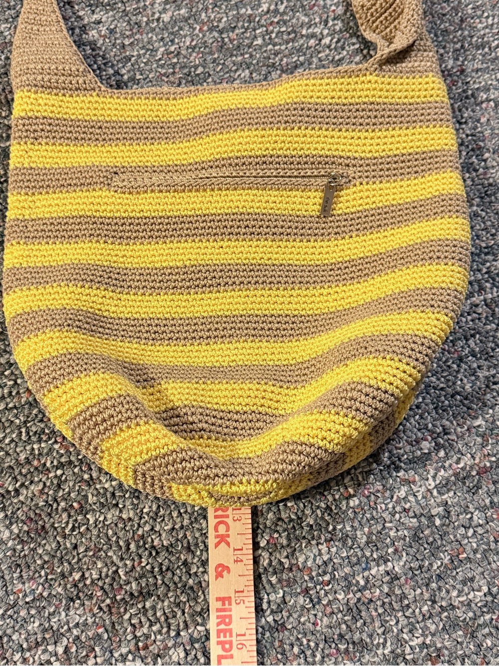 The Sak Yellow and Tan Crochet Shoulder Bag - Picture 5 of 7